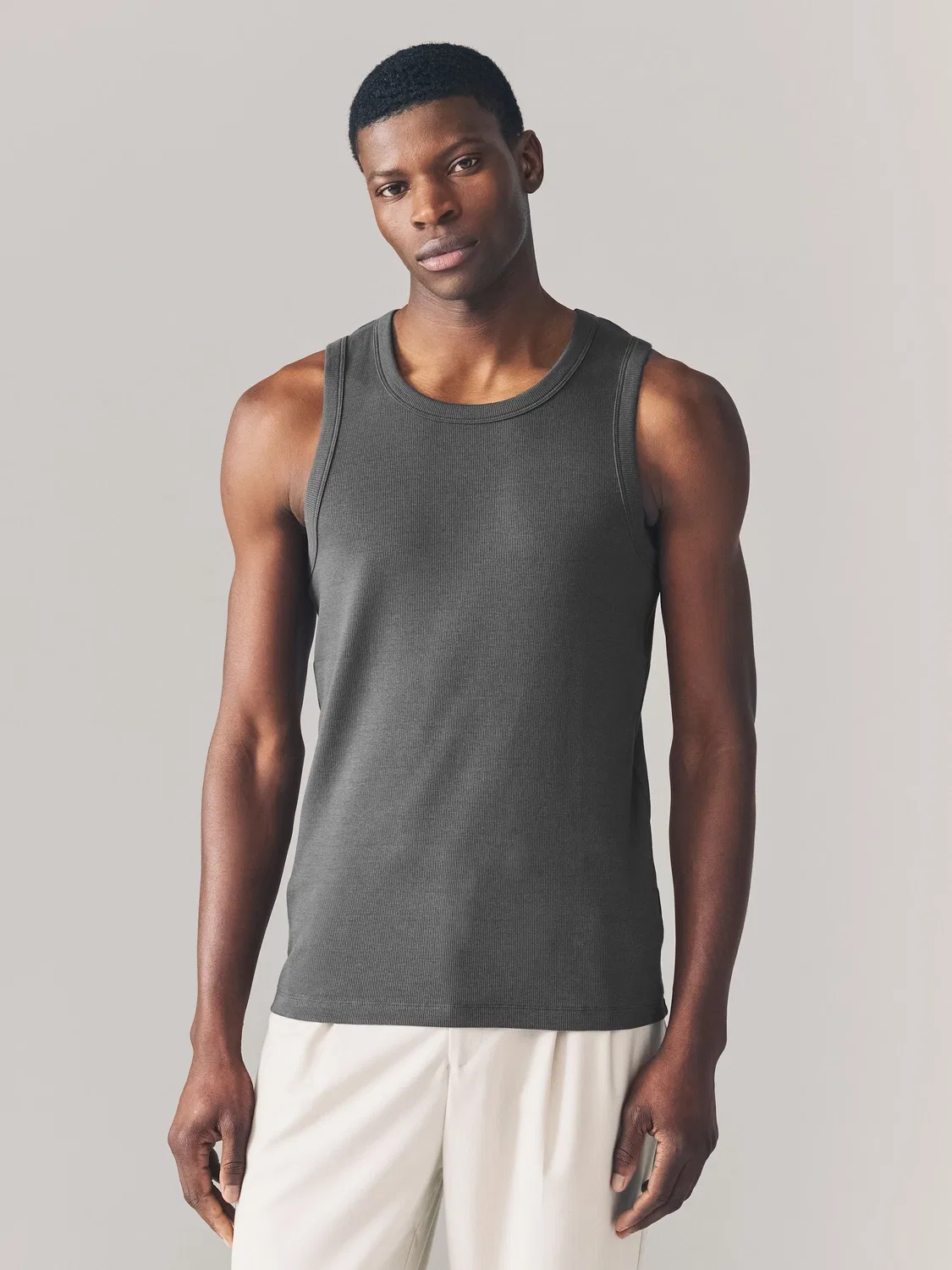 Жилет с ребристой текстурой, Slim Fit Next, серый — фото 2