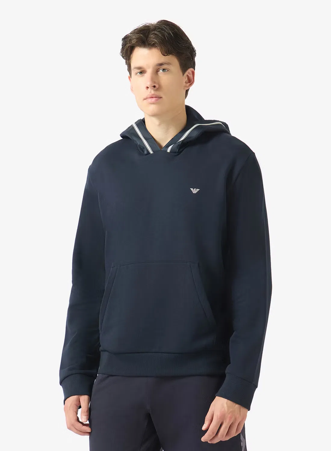 Худи с капюшоном Emporio Armani, синий