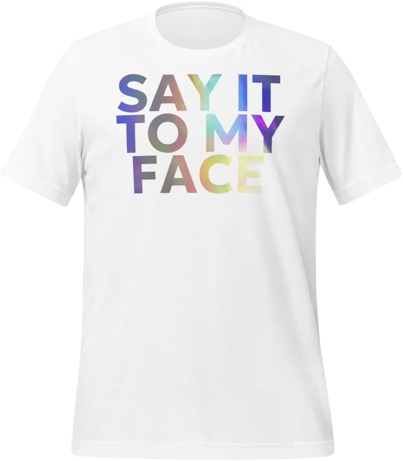 Футболка с принтом Say It to My Face Kamala Harris, White