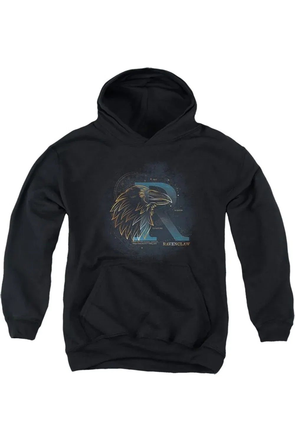 Детское худи с капюшоном Harry Potter Celestial Nomad Ravenclaw Gildan, черный