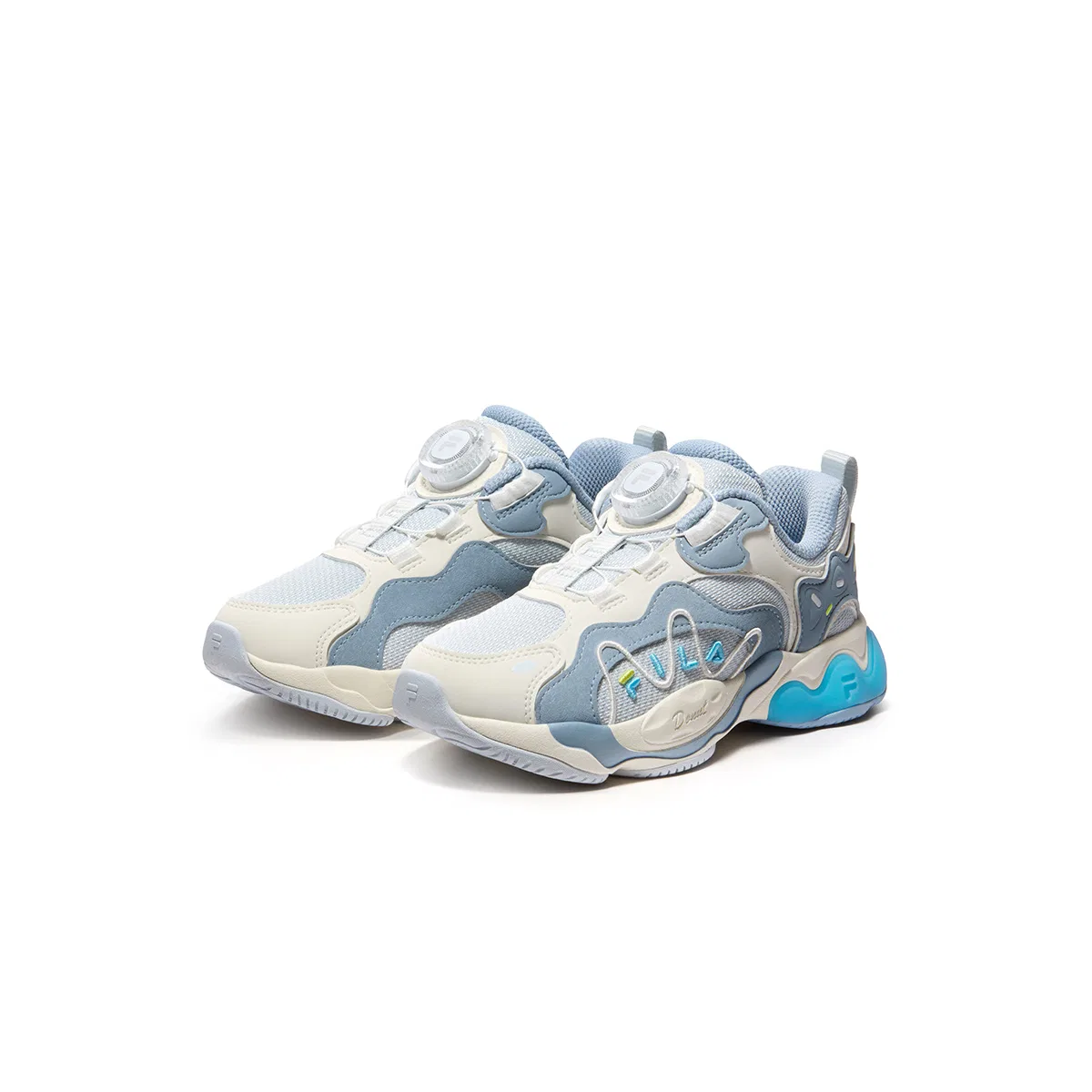 Детские кроссовки с подсветкой FILA KIDS, Glowing Blue/Milk White — фото 4