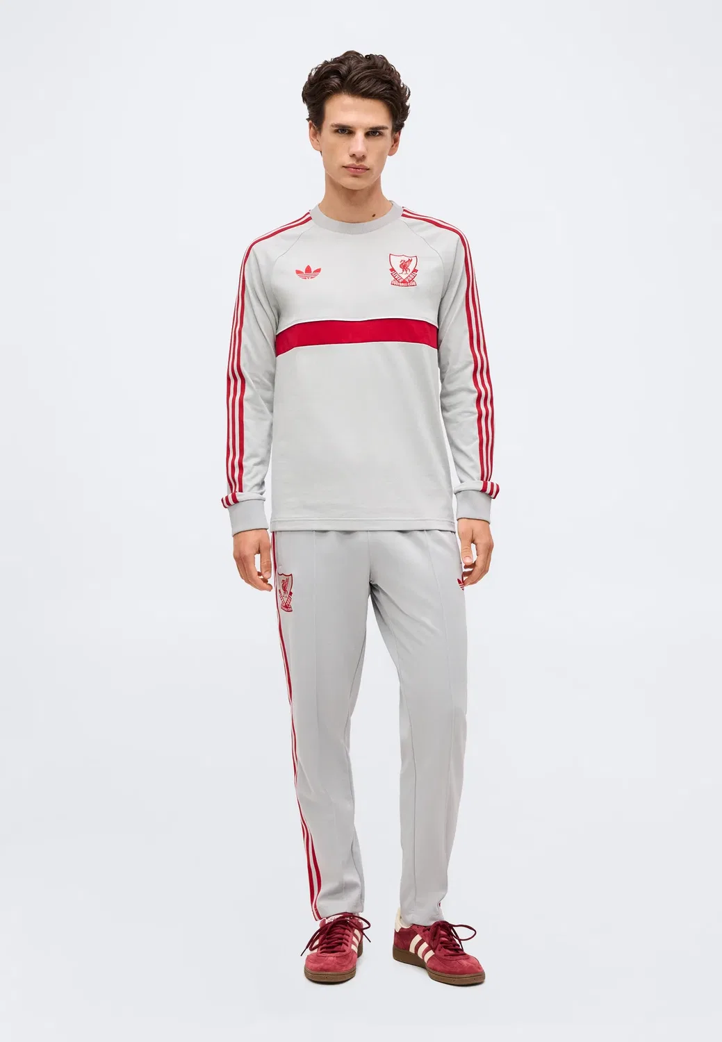 Спортивные штаны футбольного клуба «Ливерпуль» - клубная одежда Adidas Originals, Grey Two — фото 2
