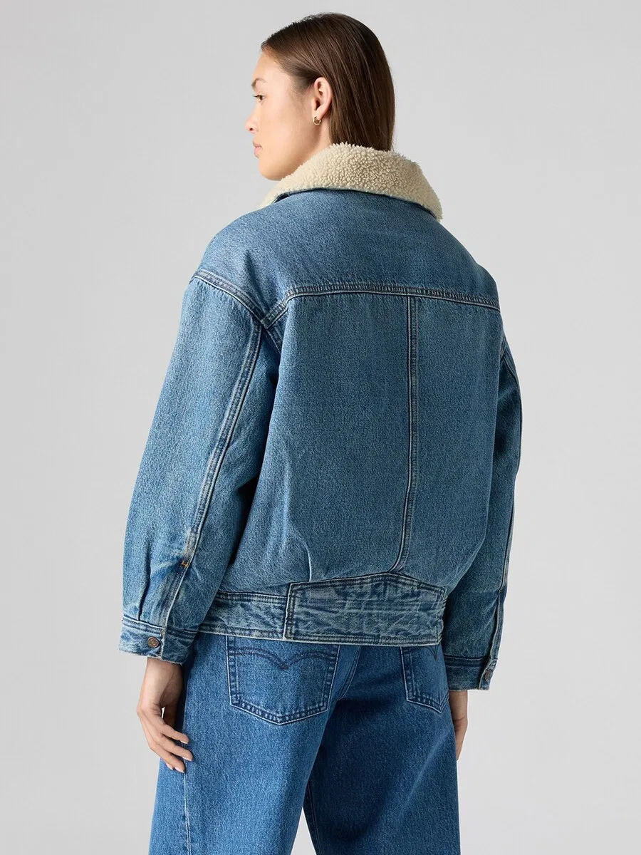 Куртка LEVI'S Between-Season 'Sherpa' из синего денима — фото 3