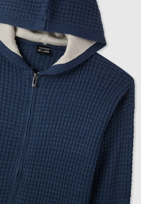 Кардиган с капюшоном Cardigan Terranova, Blu Denim Scuro, синий — фото 4