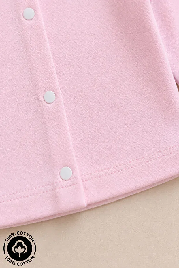 Детский кардиган с принтом Teddy Bear Crest Miniel, Pink — фото 2