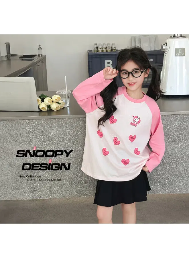Лонгслив с принтом Snoopy, светло-розовый — фото 4