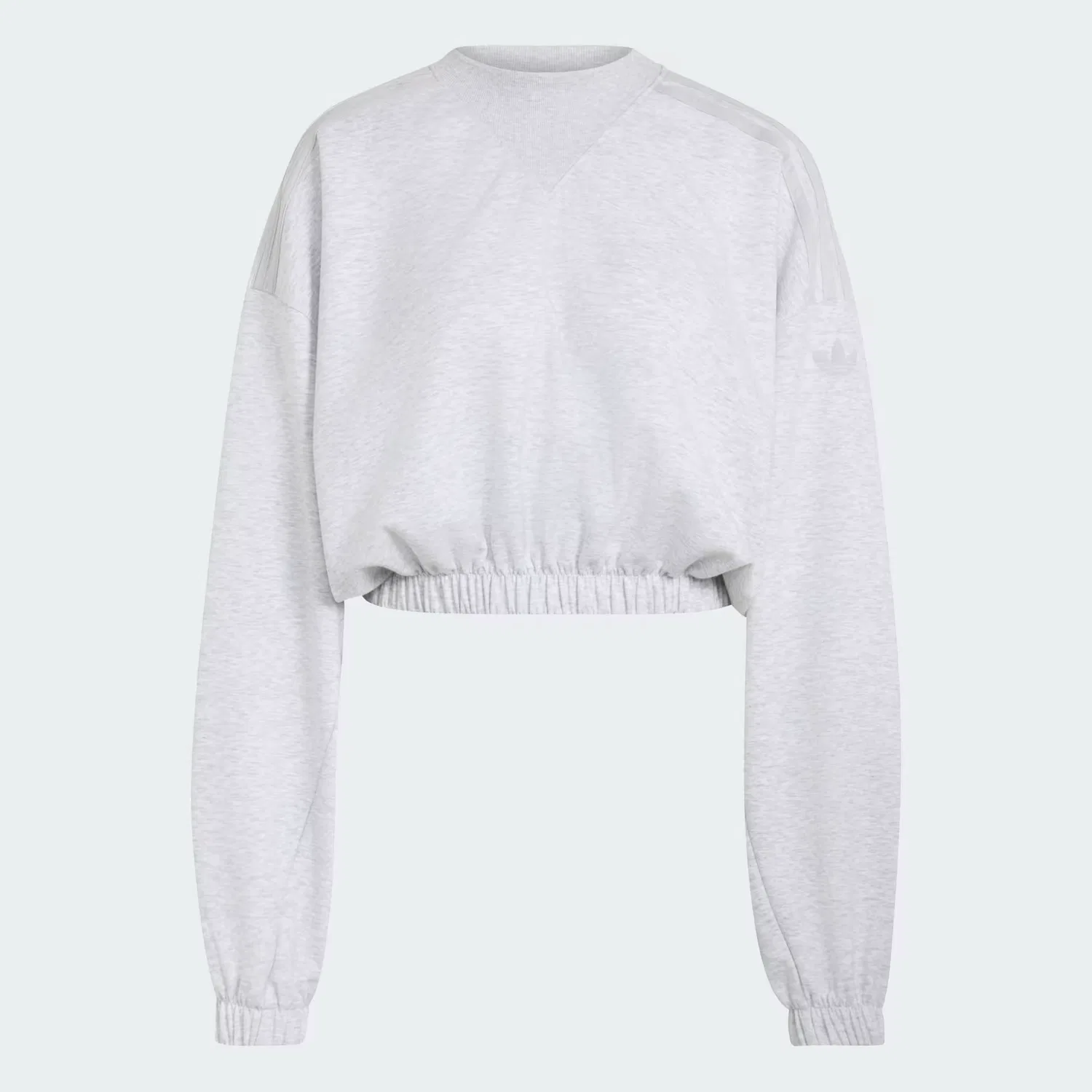 Женский свитшот оверсайз Crewneck Adidas Originals, светло-серый меланж — фото 4
