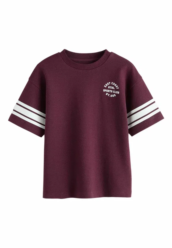 Футболка с принтом Regular Fit Varsity Relaxed Fit T-shirt Next, berry red, красный