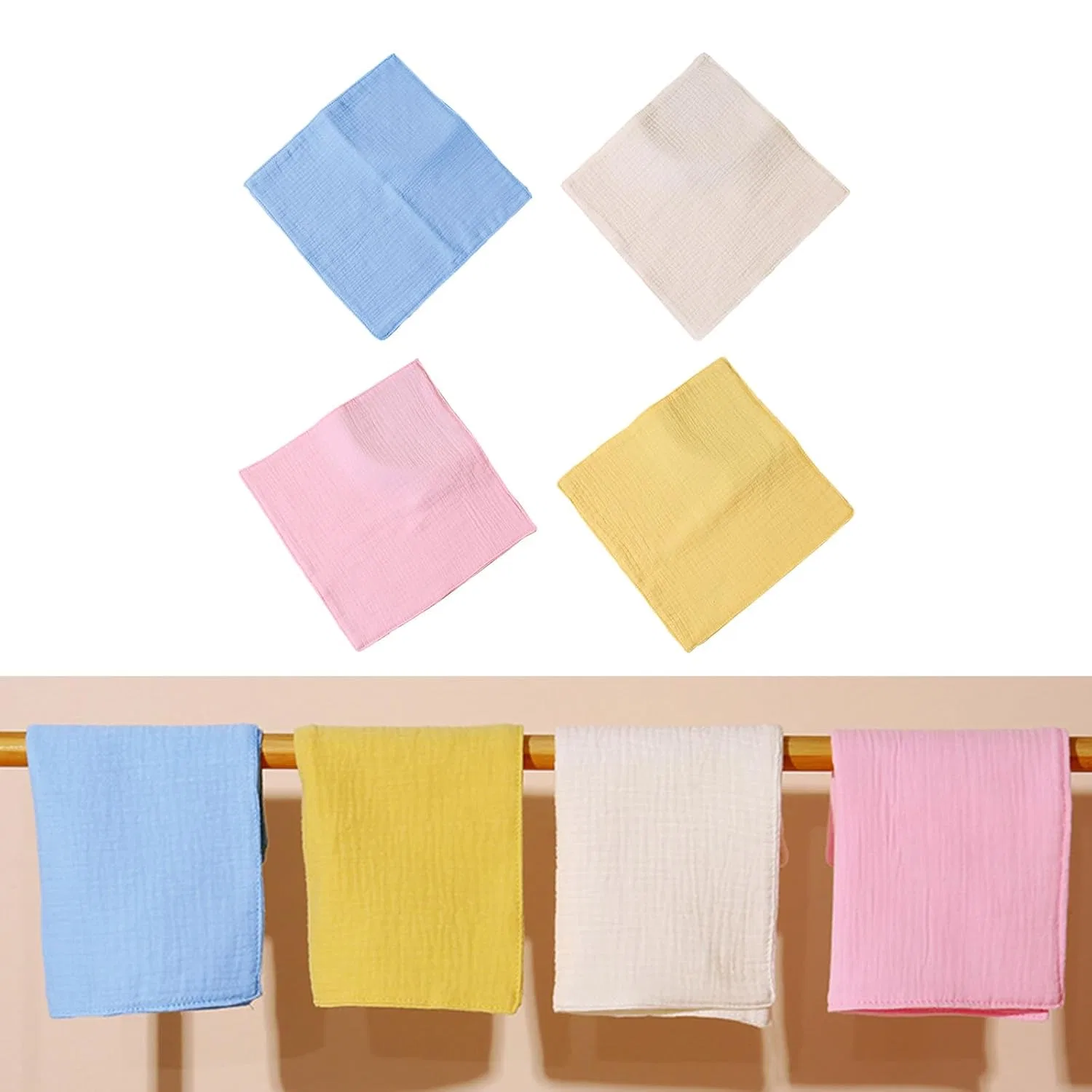 Детская мочалка для лица 4-слойная, Cotton, 25/30 см, Zeiwohndc — фото 2