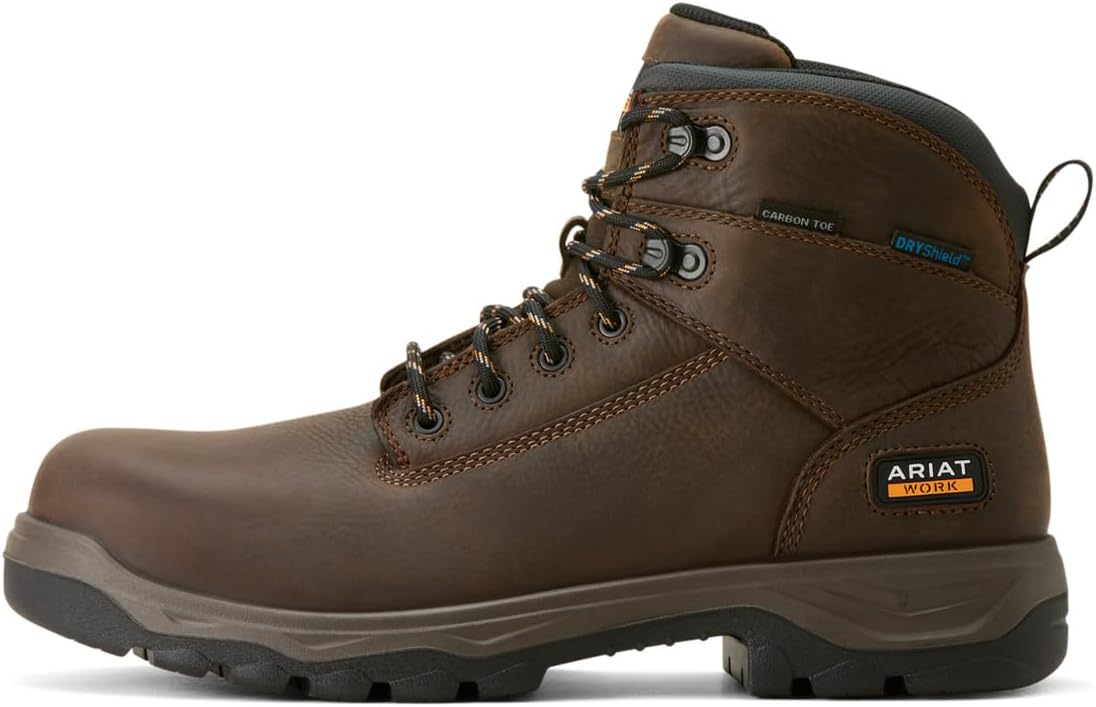 Мужские ботинки ARIAT Turbo Duratread 6 с водонепроницаемым верхом и карбоновым носком, темно-коричневый — фото 2