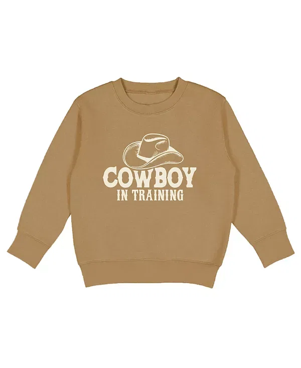 Детская толстовка для мальчиков с принтом Cowboy In Training Western Sweet Wink, Mocha