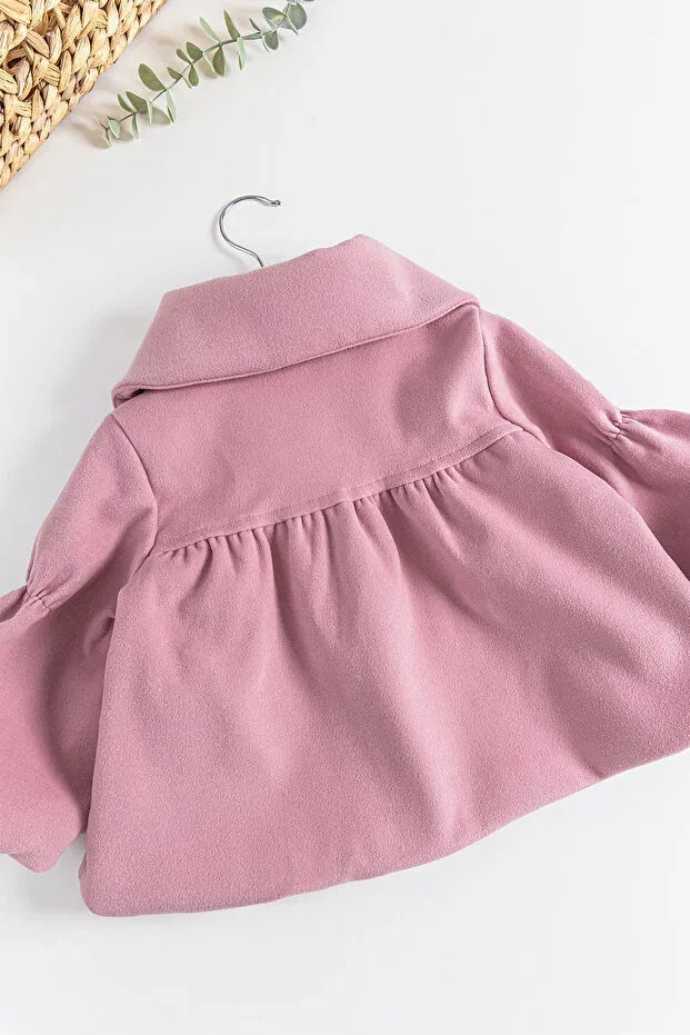 Детское пальто для девочек с длинным рукавом Babymod, Dried Rose — фото 4