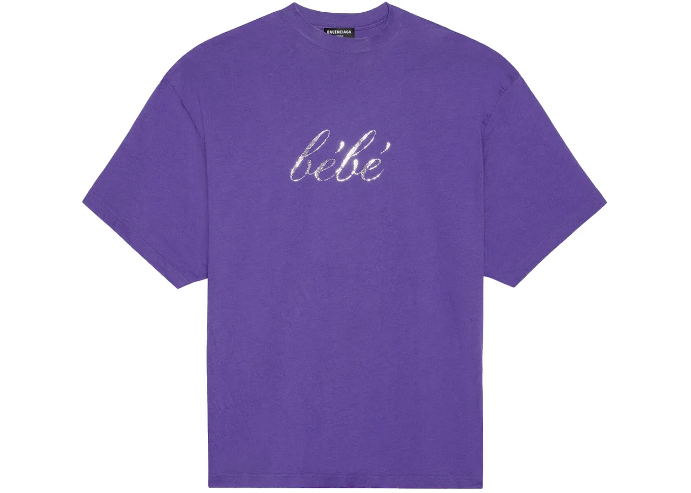 Женская футболка с потертым эффектом Balenciaga, Purple