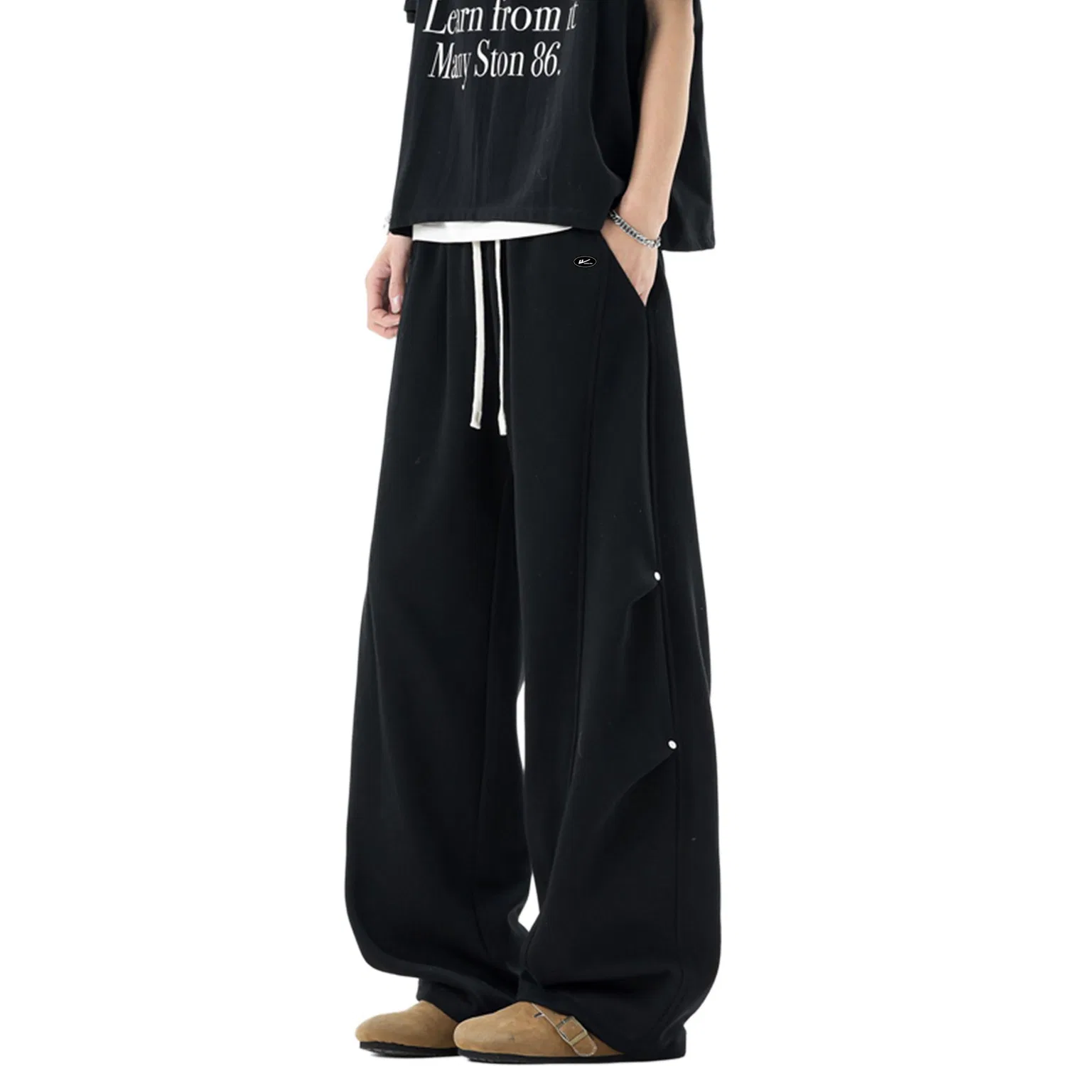 Детские трикотажные спортивные штаны с принтом Knitted Sweatpants WARRIOR Black DIY Badge