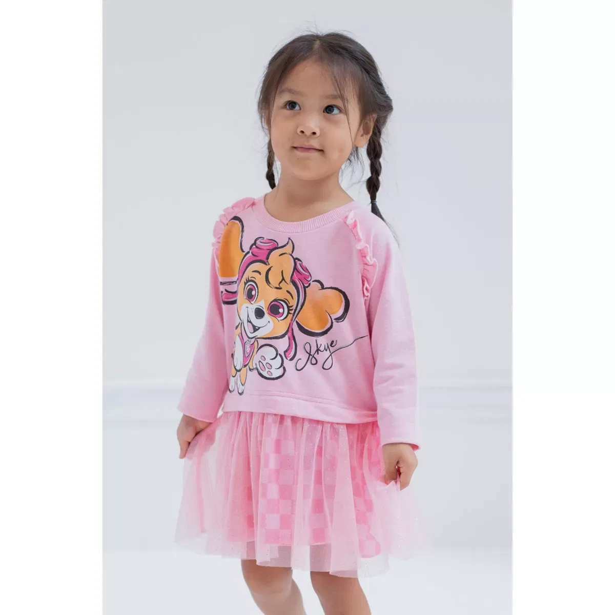 Детское платье для девочек с длинным рукавом PAW Patrol Paw Skye, Pink — фото 2