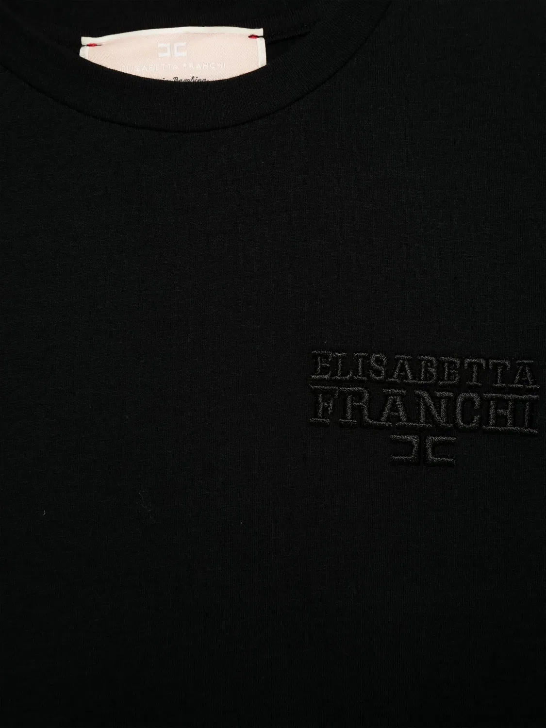 Футболка с вышитым логотипом Elisabetta Franchi, черный — фото 2