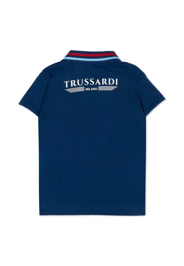 Поло с принтом Polo Tru Trussardi Junior, синий — фото 2