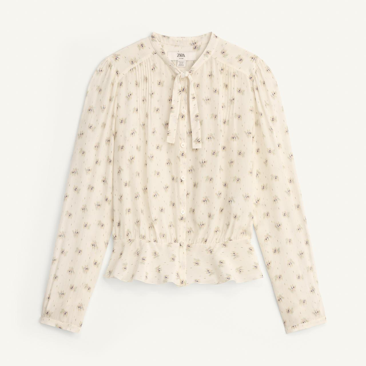 

Блузка Zara Limited Edition With Ties, с принтом