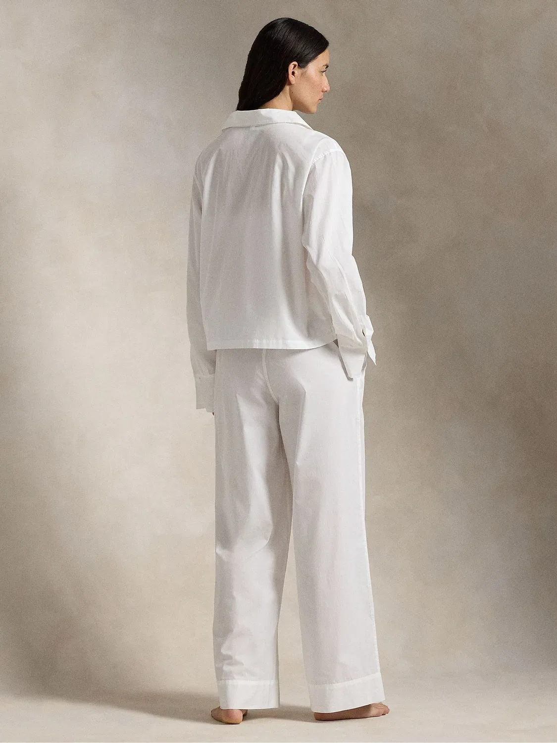 Пижама с полосками, модель White Shirting Stripes Polo Ralph Lauren, белый — фото 3