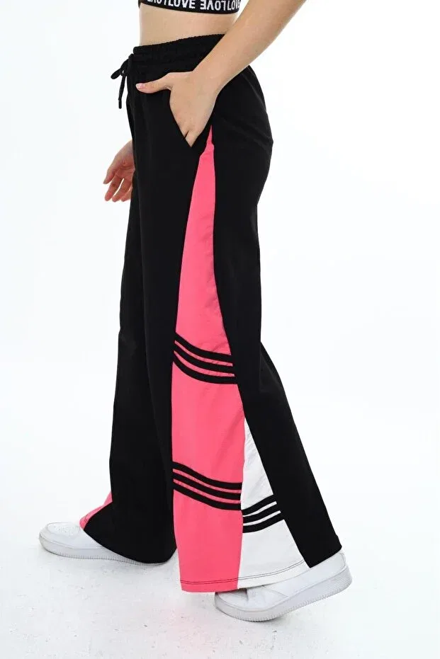 Детские спортивные штаны для девочек хлопковые широкие Oversize Asortix, Black — фото 3