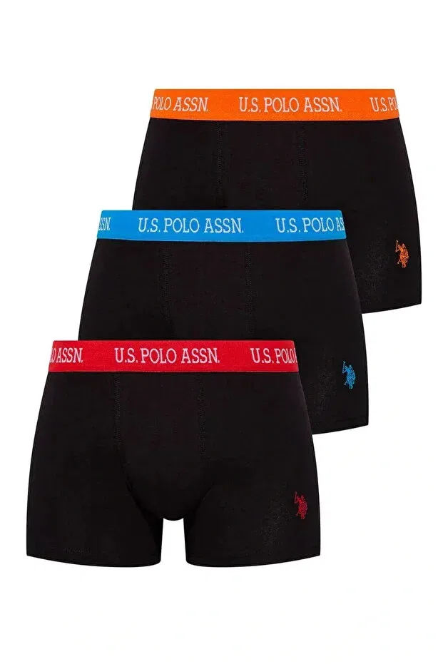 Мужские хлопковые боксеры 3-комплект U.S. Polo Assn., Black
