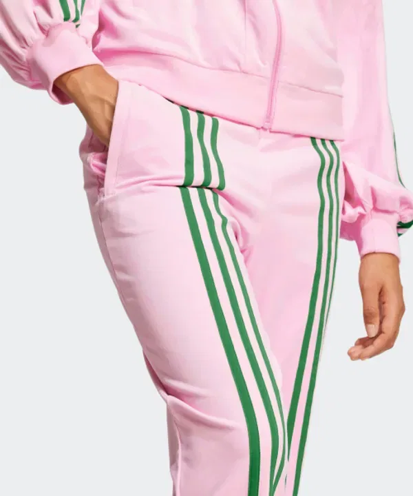Тренировочные брюки из велюра 70S, Adidas, розовый, зеленый — фото 4