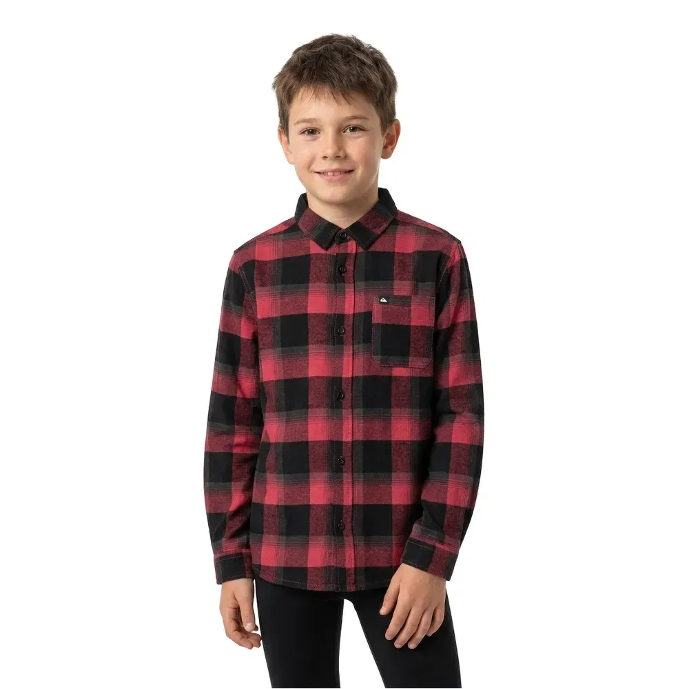 Детская рубашка с длинным рукавом Quiksilver Motherfly Plaid, Red — фото 3