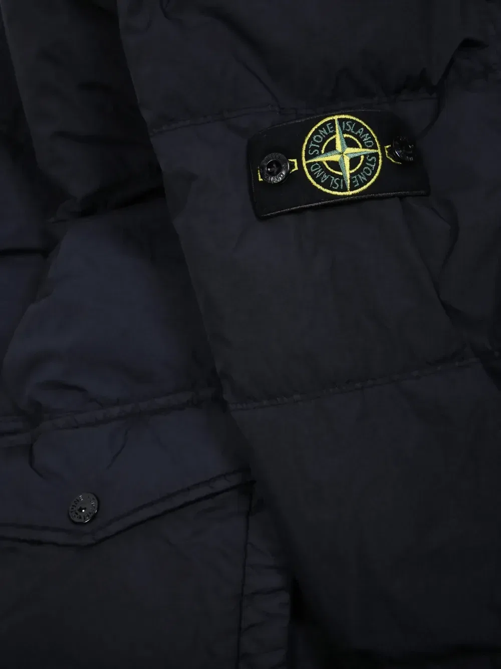 Пуховик с капюшоном Stone Island Junior, синий — фото 3