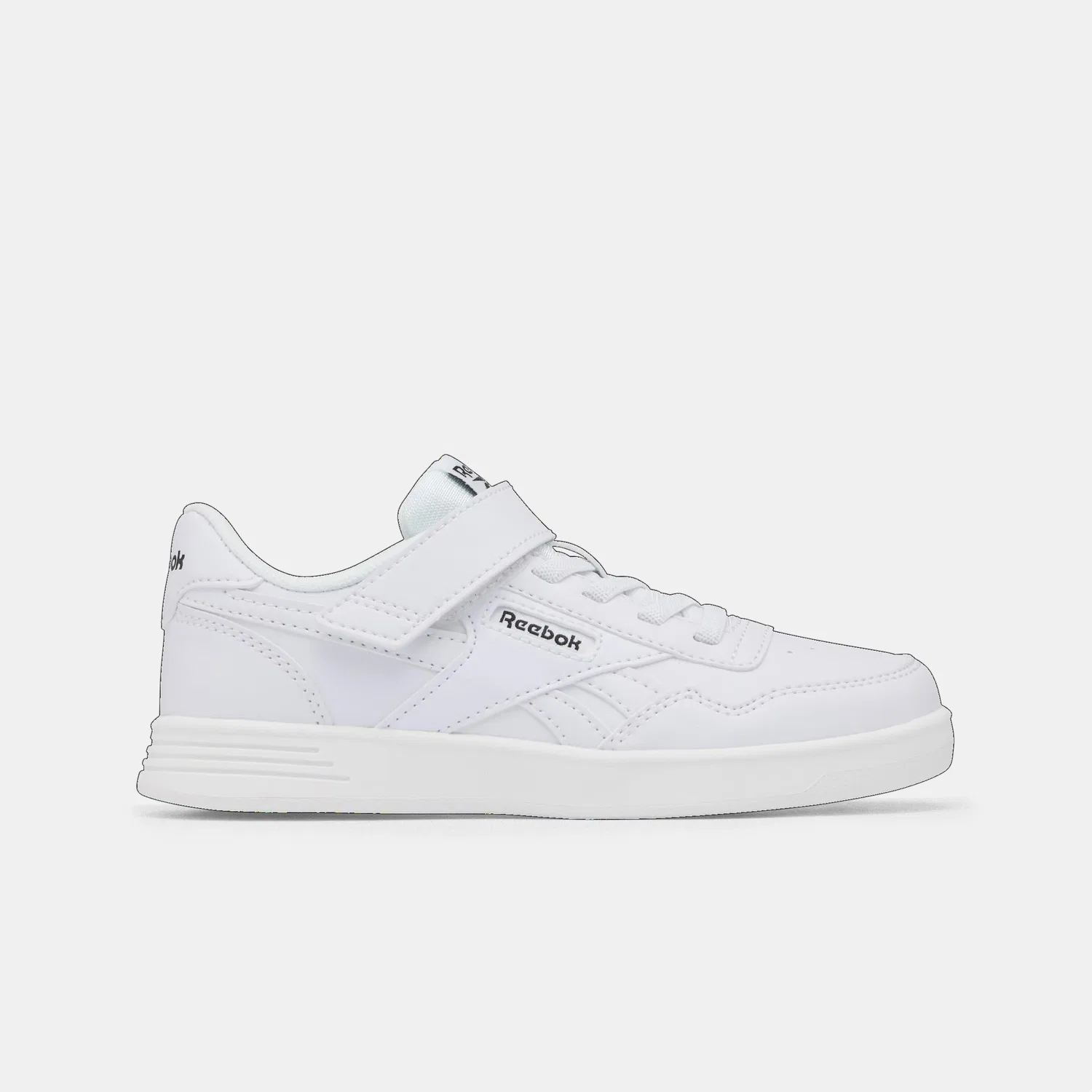 Детские кроссовки для мальчиков с эластичной шнуровкой Reebok Court Advance Elastic & Top Strap, Ftwrwht