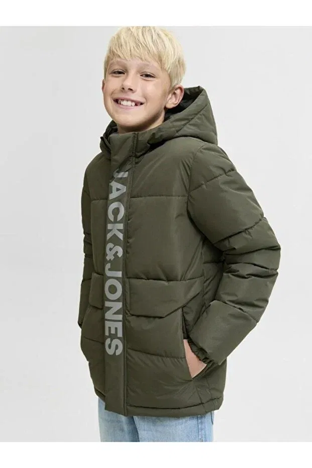 Детская куртка для девочек с принтом Jack & Jones, Green — фото 3