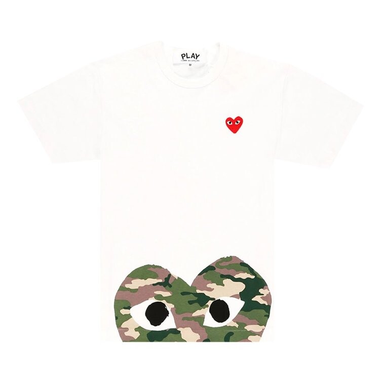 

Футболка Comme des Garçons PLAY Camouflage Half Heart Tee 'White', белый