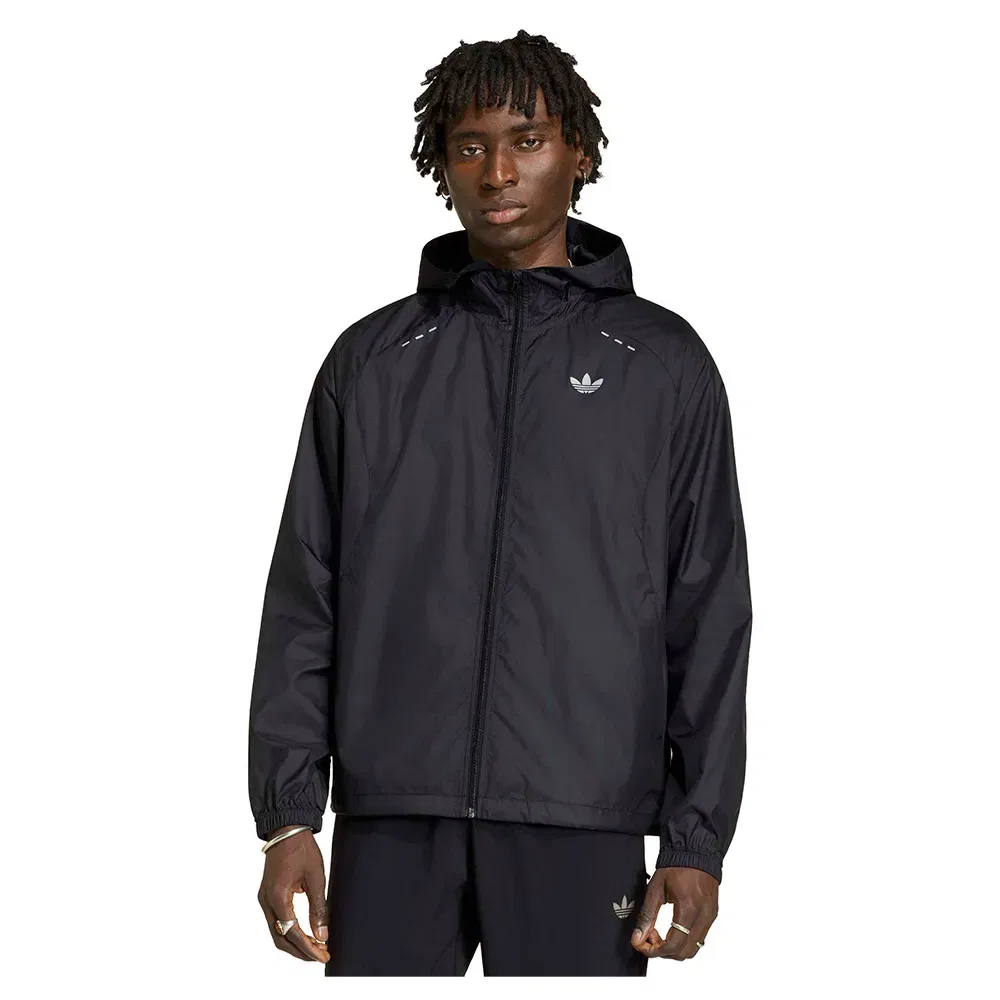 Ветровка Tech Trefoil Essentials Windbreaker Adidas Originals, черный