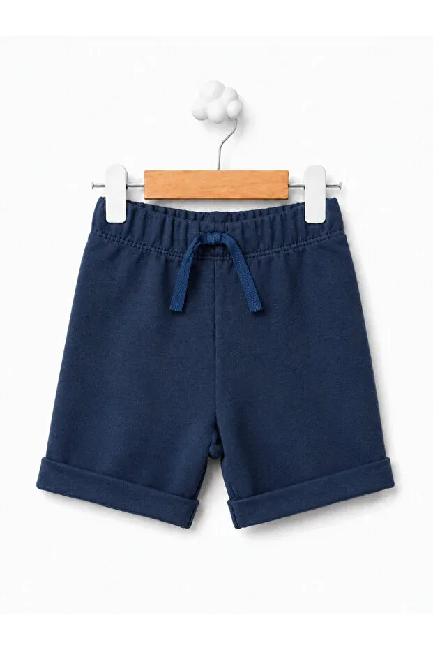 Детский комплект шорт для мальчиков 100% хлопок Basics For My Baby, Light Blue-Gray-Navy Blue — фото 4