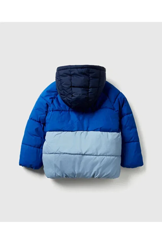 Детское пальто для мальчиков с капюшоном Benetton, Light Blue — фото 2