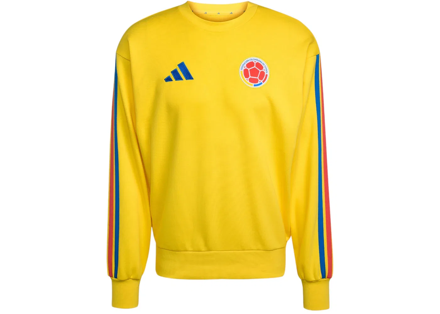 Мужской свитшот с длинным рукавом Adidas Colombia DNA Crew Sweatshirt, Impact Yellow