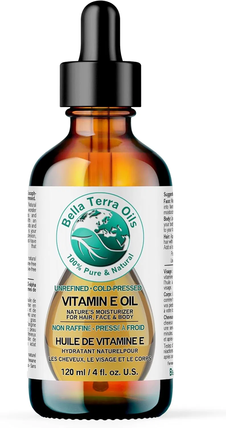 Масло для лица и тела Vitamin E Oil, Bella Terra Oils, 118 мл, 75 000 IU