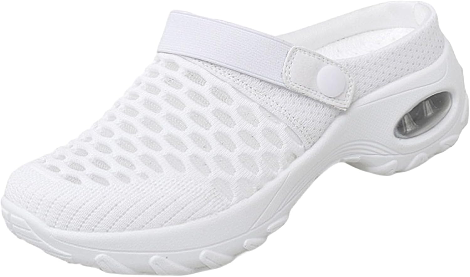 

Женские мюли дышащие быстро сохнущие сандалии, модная сетчатая обувь без задника, легкие тапочки для ходьбы, удобная летняя пляжная и уличная обувь, садовые сабо Kvotuu, белый