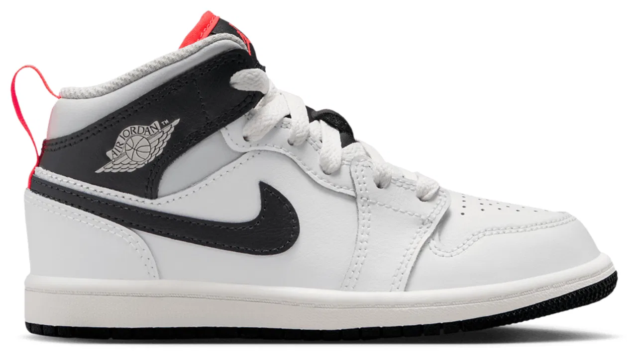 Кроссовки для мальчиков AJ 1 Mid Jordan, цвет Summit White/Black/Infrared