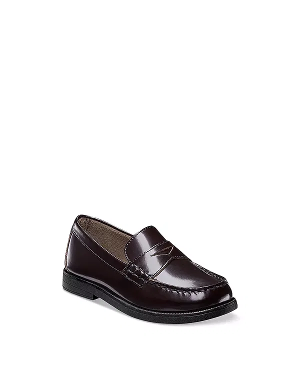 Детские лоферы для мальчиков кожаные Croquet Penny Loafers Florsheim Kids, Burgundy
