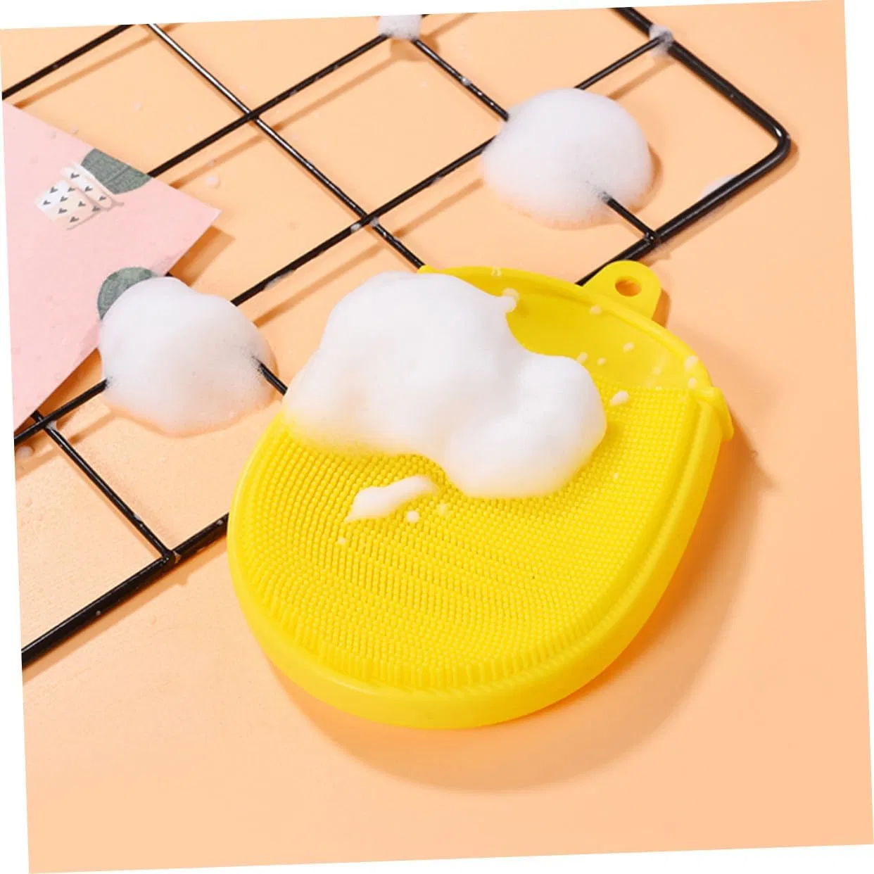 Силиконовая мочалка для тела и лица BESTYASH, 1 шт., 14.7x9.8x2 см, 57 г, Yellow — фото 4