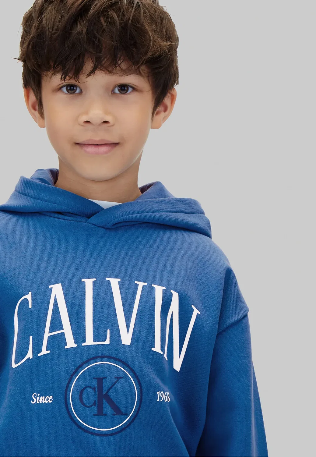 Детская толстовка с логотипом - худи Calvin Klein Jeans, Vallarta Blue — фото 4