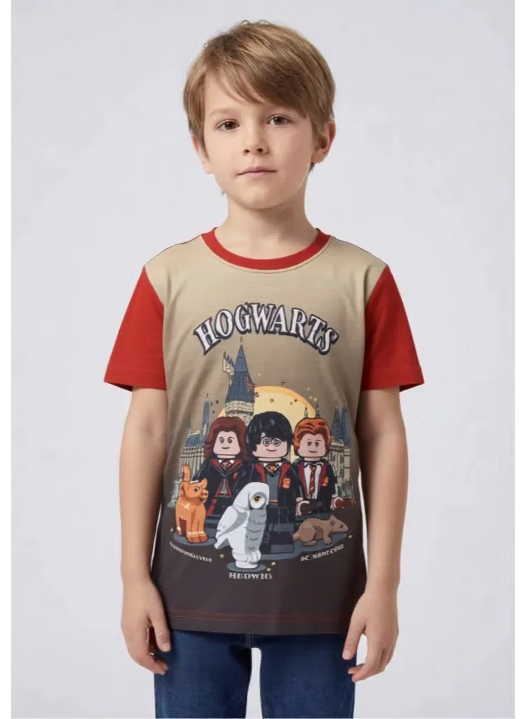 Футболка с принтом Harry Potter Lego, темно-красный