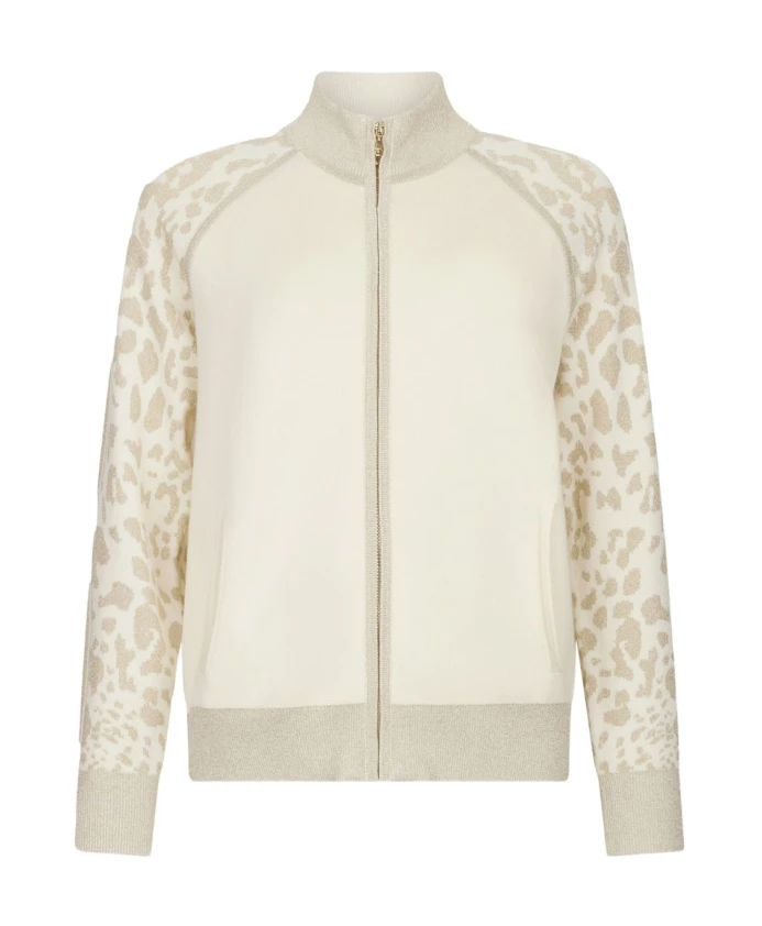 

Свитер с животным принтом и застежкой-молнией Liu Jo, белый