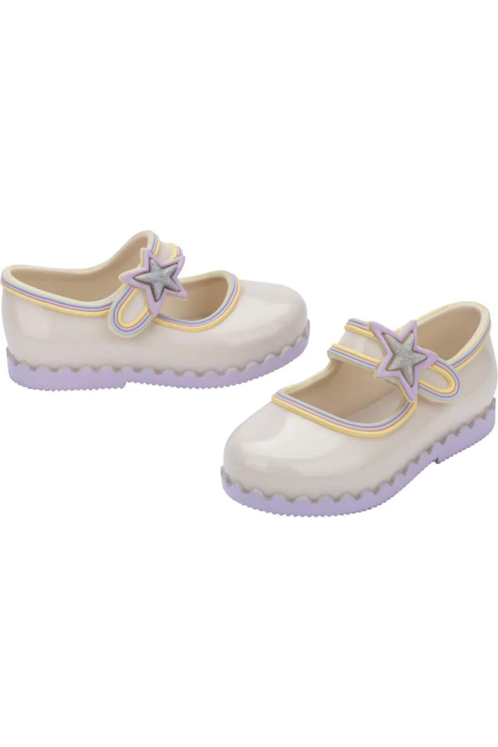 Детские туфли Мэри Джейн ароматизированные Hip Ballerina Mini Melissa, Beige/Lilac — фото 4