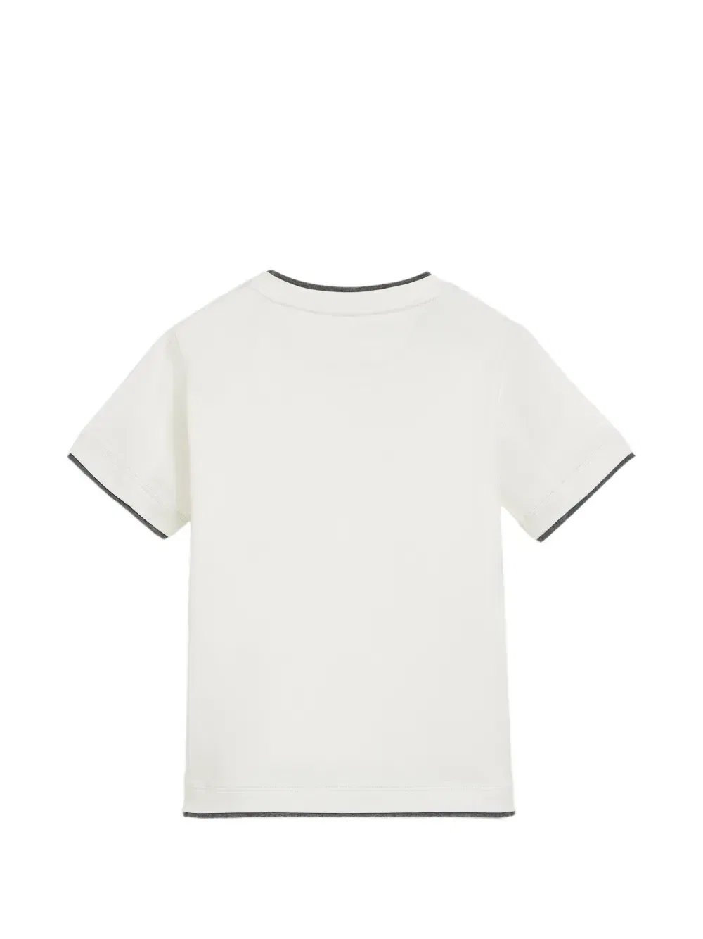 Футболка из джерси с искусственным слоем Brunello Cucinelli Kids, белый — фото 2