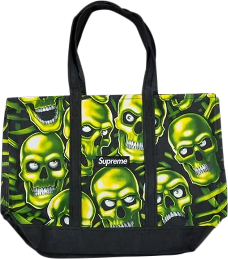 

Сумка Supreme Skull Pile Denim Tote Black, черный