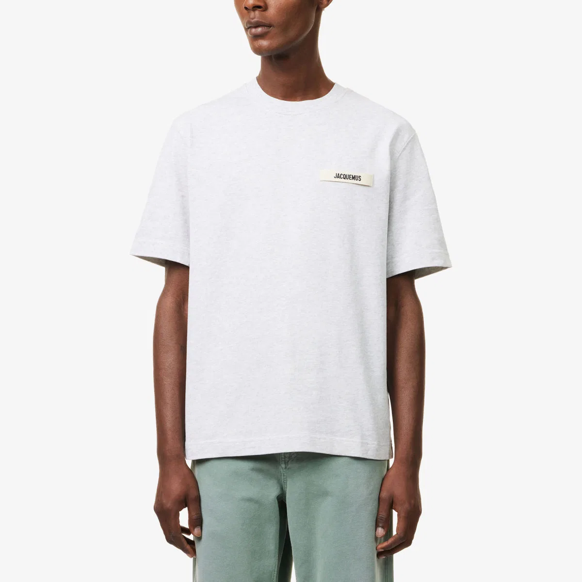Футболка Le gros Grain из хлопкового джерси Jacquemus, серый — фото 3