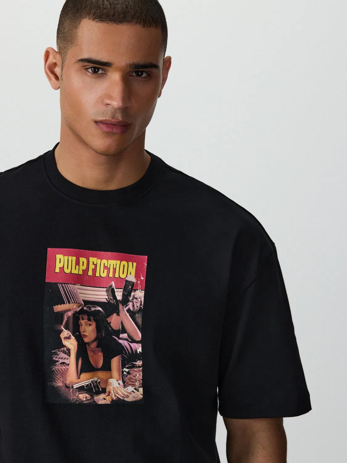 Футболка с графическим принтом Pulp Fiction, Relaxed Fit Next, черный — фото 4