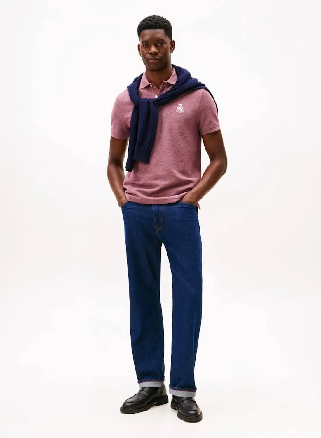 Поло с вышивкой Crest, регулярный крой, Tommy Hilfiger, бордовый — фото 3