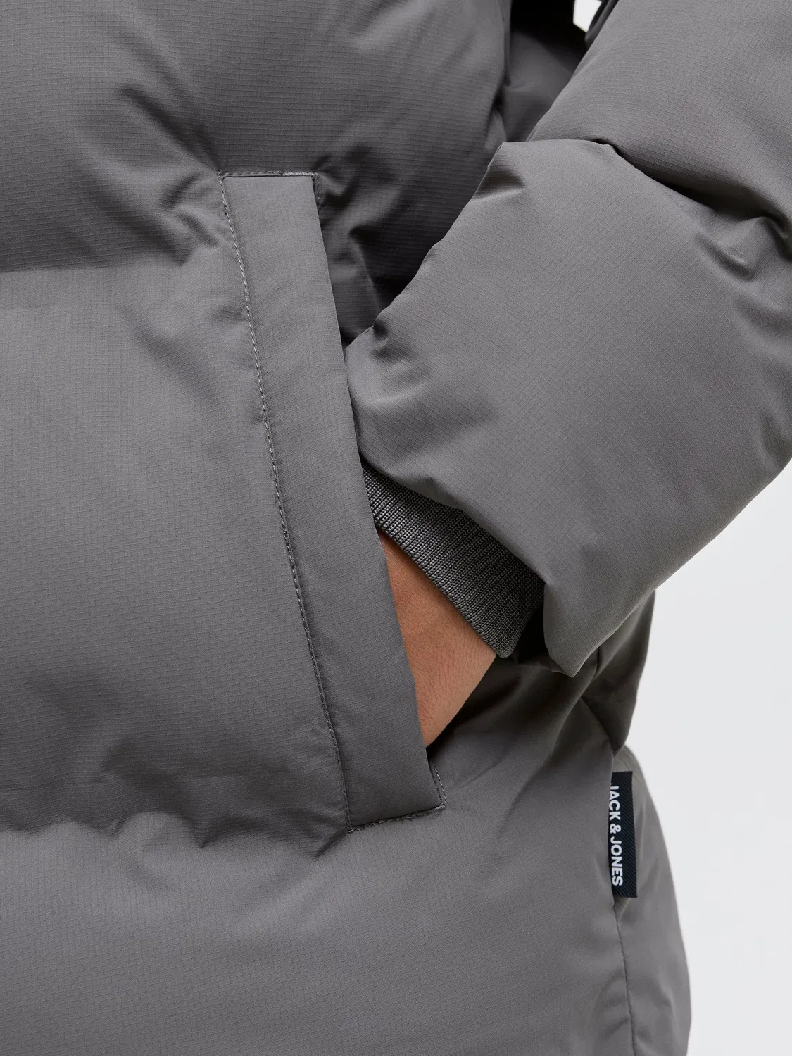 Стеганая куртка капюшон, JACK & JONES Junior, castlerock — фото 3